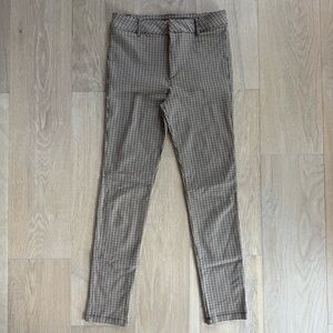 Plaid Women's Pants // Brown Orange White // Size M